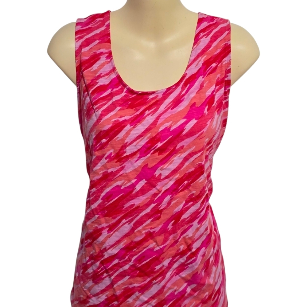 Belle Pink and Red Patterned Tank Top